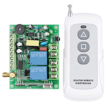 

Motor Remote Control Switch AC85-250V, Secure 2-Channel Motor Forwards and Reverse Remote RF Switch, 433MHz Wireless Switch Tran