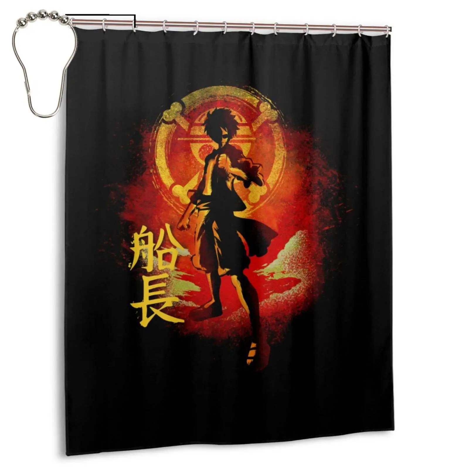 One Piece X Monkey D Luffy Shower Curtains Waterproof Bathroom Shower