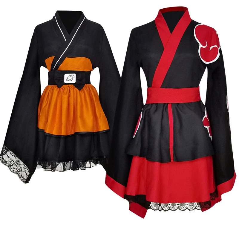 Naruto Costume Uzumaki Lolita Dresses Kimono Women Dress Anime Cosplay Halloween Party Uniforms ...