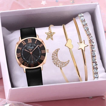 

Tadi Brand Luxury Women Simple Style Roma Dial Watches Casual Ladies Quartz Sports Watches Bracelet Set For Gift Clock