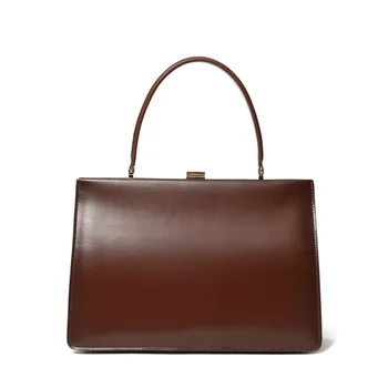 

Large Clip Bag Retro Box Cow Leather Cowhide Handbag Luxury Handbags Women Bags Designer Bags for Women 2020