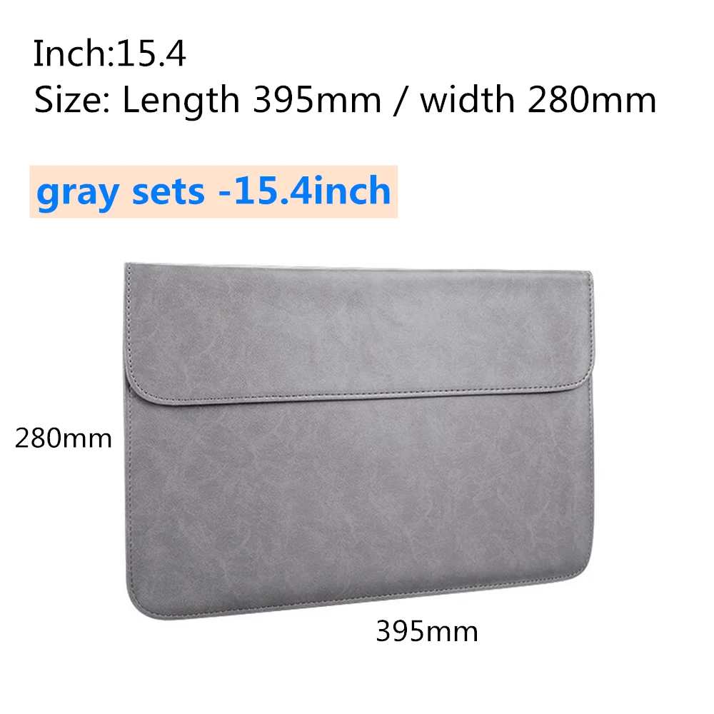 gray sets -15.4inch Из искусственной кожи для ноутбука сумка для ноутбука для Apple Macbook huawei pro просо 13,3 14,1 15,4 дюймов Чехол Тетрадь лайнер посылка защиты - Цвет: gray sets -15.4inch