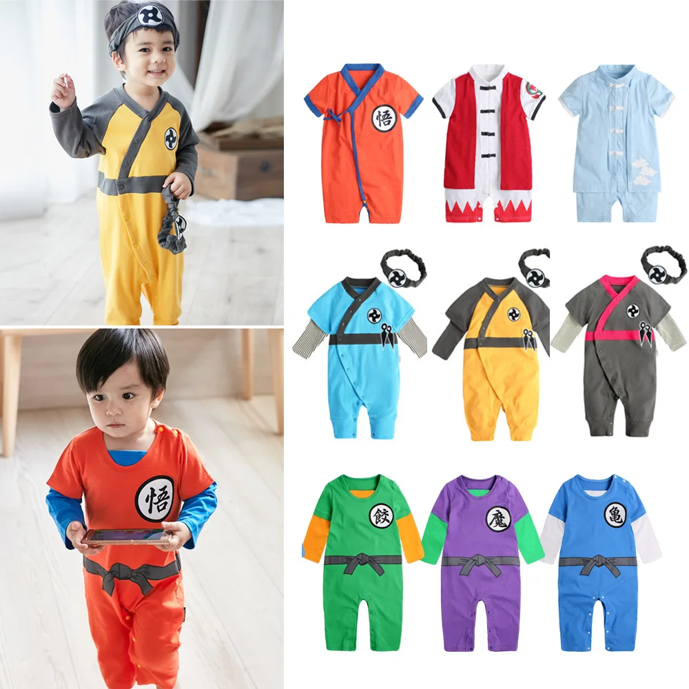 

19 Spring And Autumn Men And Women Baby Slub Cotton Chinese-style Newborns One Piece Infants Japanese-style Climbing Clothes 800