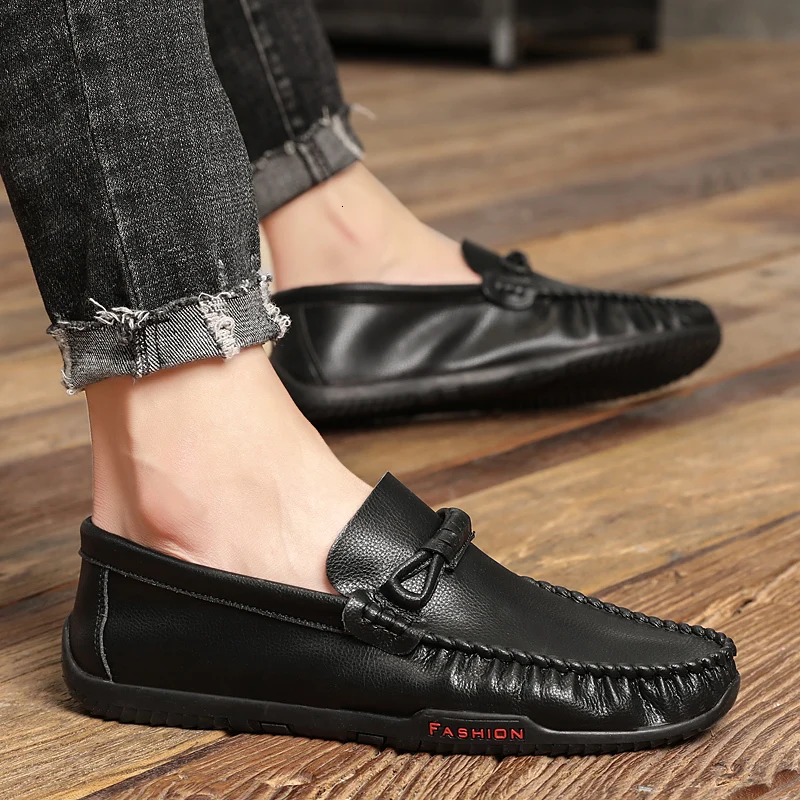

Men Shoes Leather Breathable autumn winter Men's Driving Shoes slip on Handmade Quality Men Loafer Shoes Flats Moccasins s5