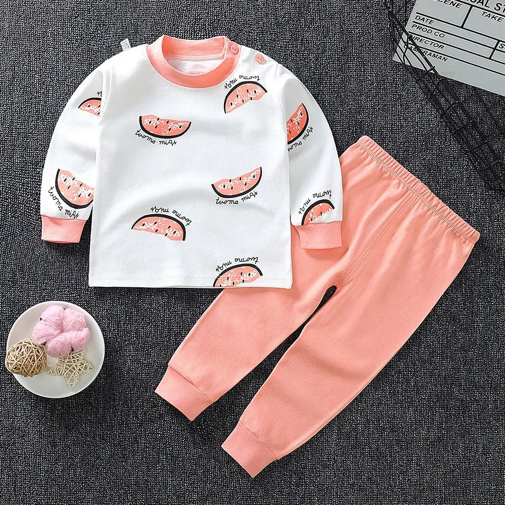Baby Clothing Sets 2022 Fall/winter New Children's Cotton Underwear Set Baby Boys Long Sleeve Pants 2pcs Toddler Girls Clothes new baby clothing set	 Baby Clothing Set