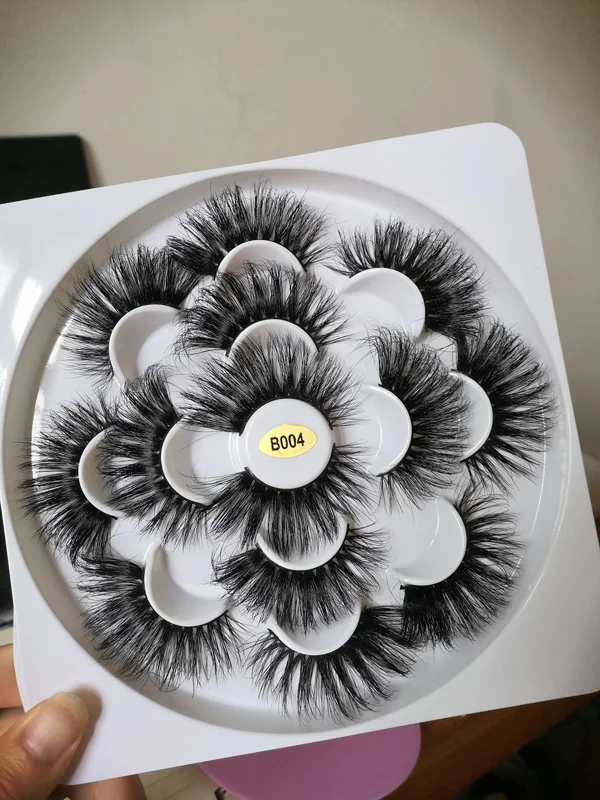 B004 S&L collection 7pairs 25mm 3D Mink Lashes Natural Long False Eyelashes Volume Fake Lashes Makeup Extension Eyelashes maquiagem - Цвет: B004