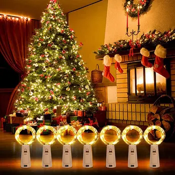 

LED Light String Garland Wine Bottle Lights Fairy Lights Christmas Tree Decorations Navidad Decor Neol 2020 Gift New Year 2021