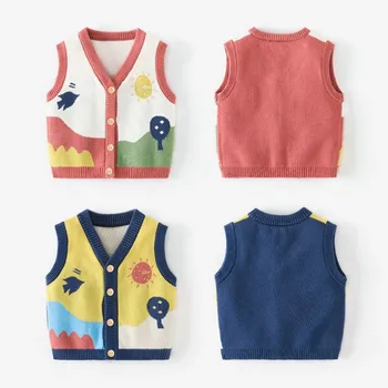 

Baby Girl 2020 Winter Clothes 6 Months-2Years Knitted Vest Autumn Newborn Baby Boy Warm Sleeveless Coat Toddler Kids Babies