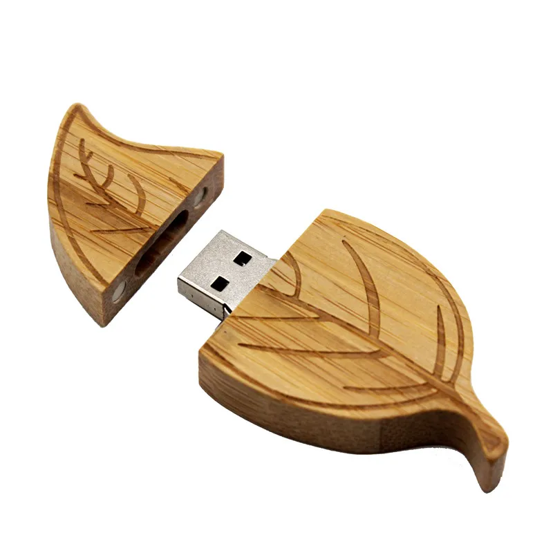 JASTER деревянный лист ручка привода 4G 8G 16G 32G USB флэш-накопитель карта памяти U диск - Цвет: carbonized bamboo