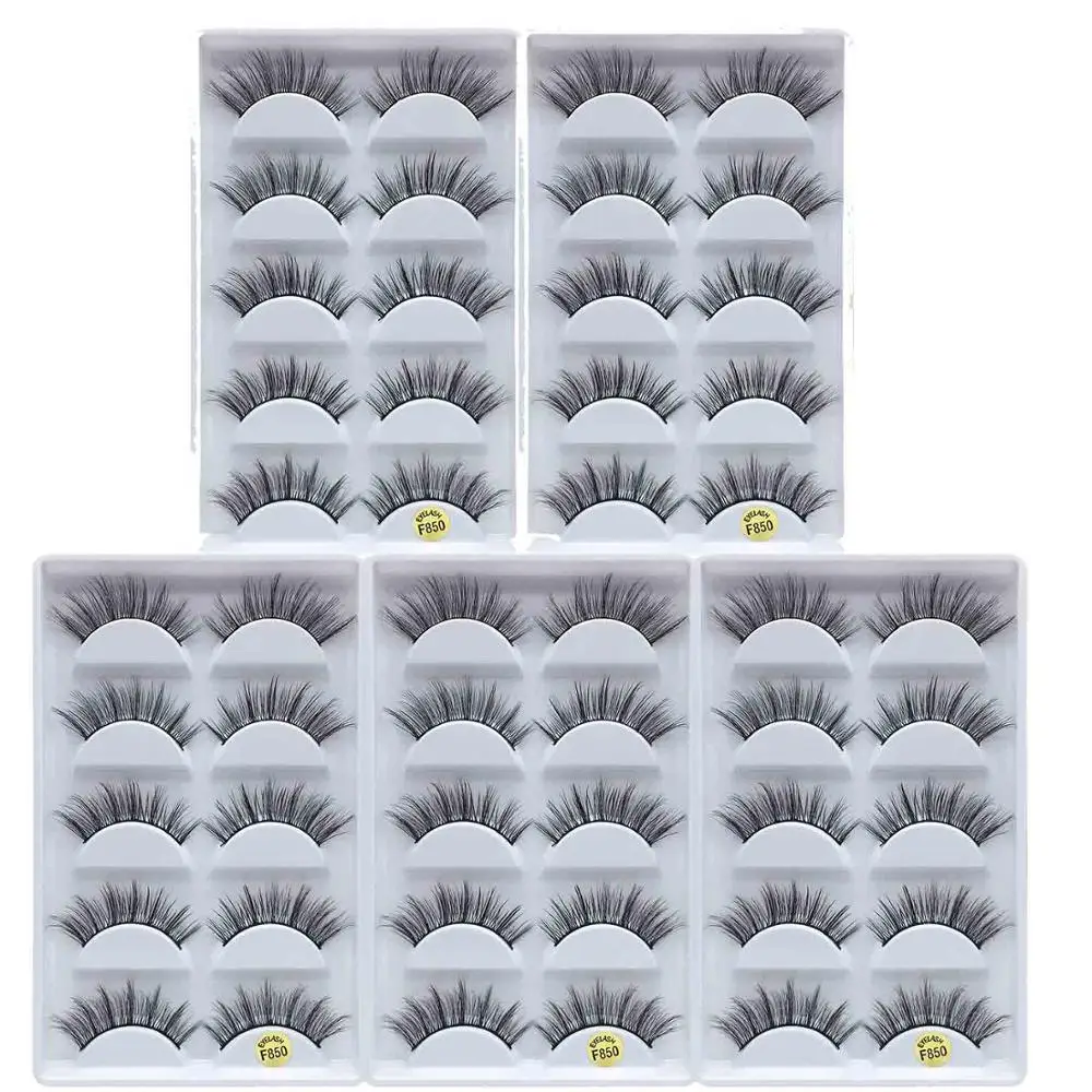 F850(25pairs) 25 пар 3D норковые ресницы оптом натуральные длинные накладные иммитация натуральных ресниц Макияж Поддельные Наращивание ресниц макияж инструменты для красоты - Цвет: F850(25pairs)