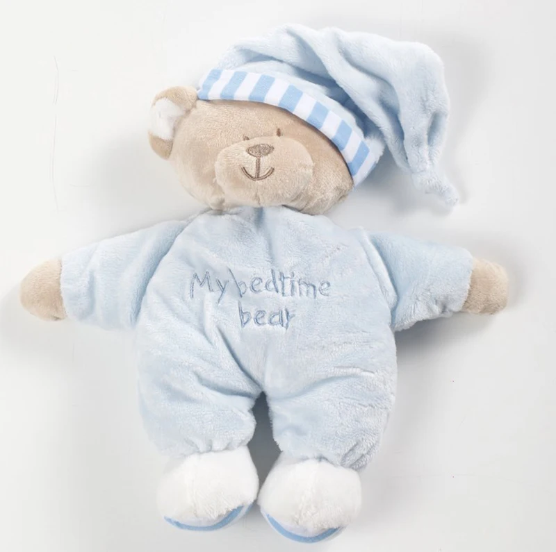 Детские игрушки, животные медведь игрушка плюшевый медведь мягкие в подарок для ребенка Детская продукция для мальчиков и девочек Детские игрушки для пижамы для новорожденных медведь - Цвет: Синий