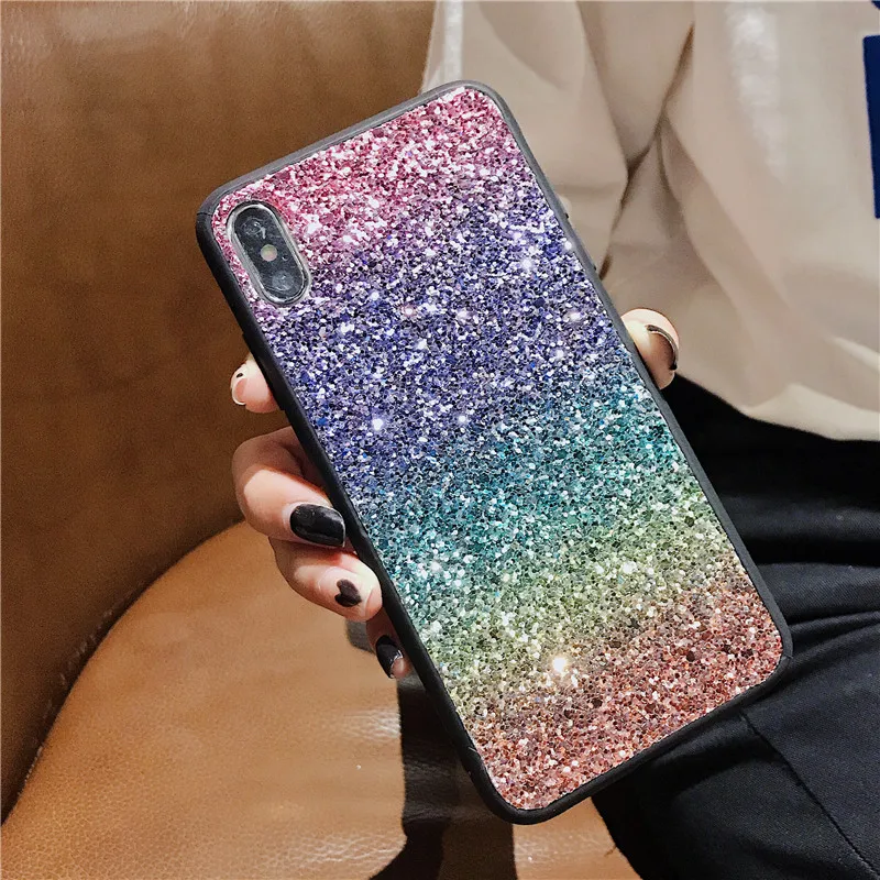 

Bling Glitter Shining Gradient Case For iPhone 11 Case TPU Cover XS XR For iPhone 7 Plus 6 6S 8 plus iphone11 pro max XS fundas