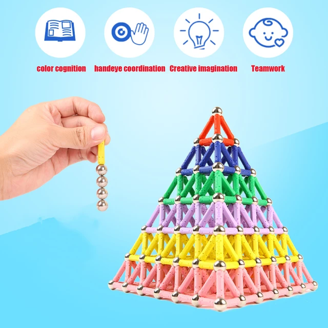 Bastoncini Magnetici Geometrici 50 Pezzi - Gioco Educativo Per Bambini, Matematica E Creatività - Foto 7