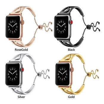 

Compatible Apple Watch Band 38/40mm 42/44mm Replacement Wrist Bracelet Metal Classy Stainless Steel Bracelet for iwatch 1 2 3 4