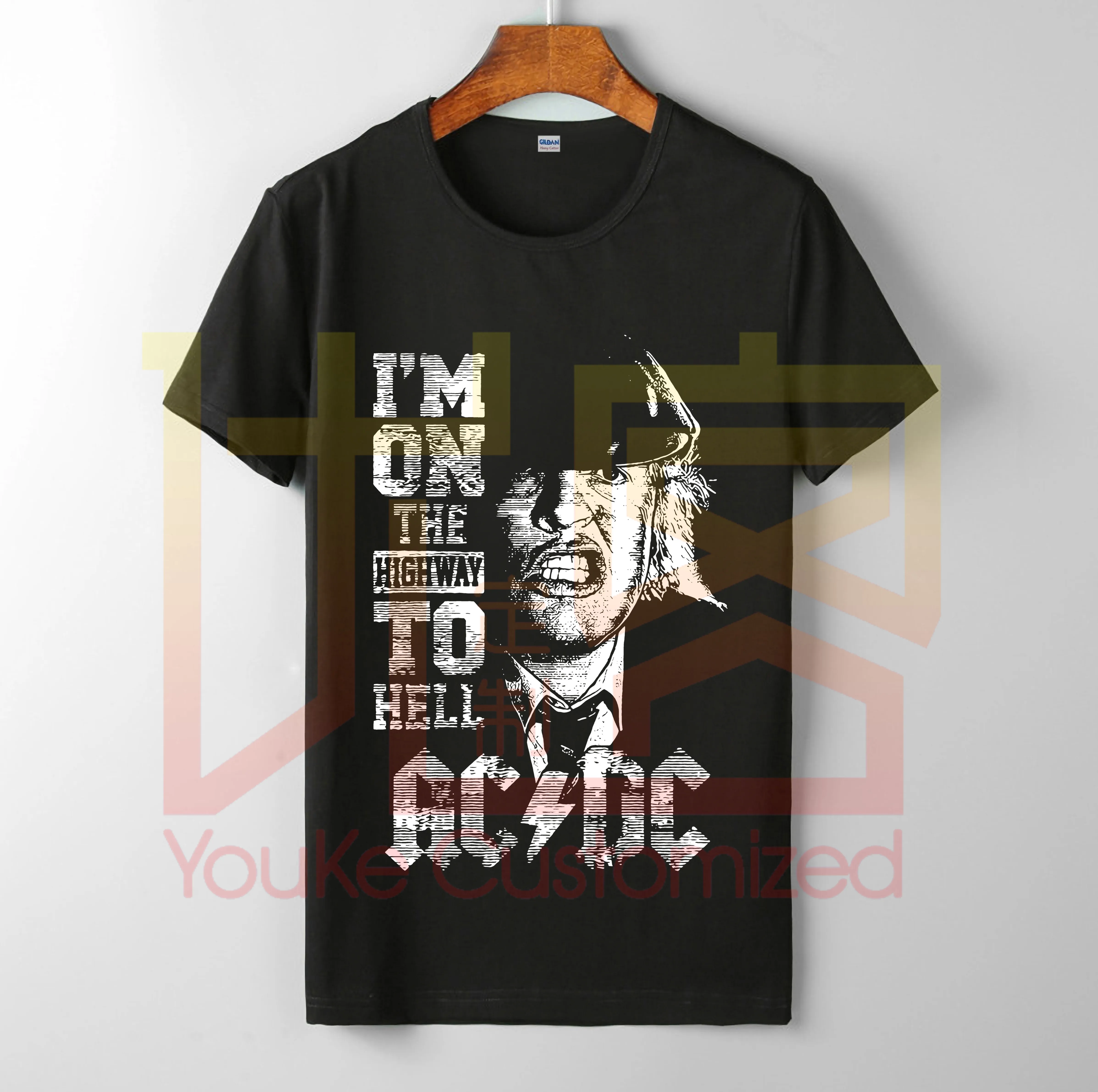 Im on the highway to hell acdc рубашка мужская брендовая футболка с круглым вырезом 100% хлопок