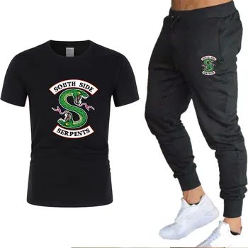 

2020 Riverdale T-shirt + pants men and women summer Southside snake pattern short sleeve casual design Harajuku top suit