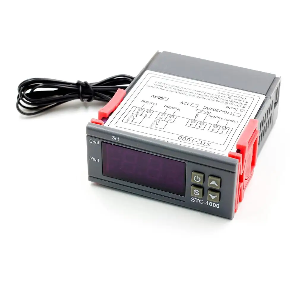 

Digital Temperature Controller Thermostat Thermoregulator for incubator Relay LED 10A Heating Cooling STC-1000 12V 24V 220V