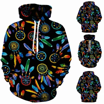 

2020 New Men Hoodie 3D Beautiful Digital Printing Men's Casual Hoodies Men Long Sleeve Autumn Spring Sweatshirts Hooded Hoodie