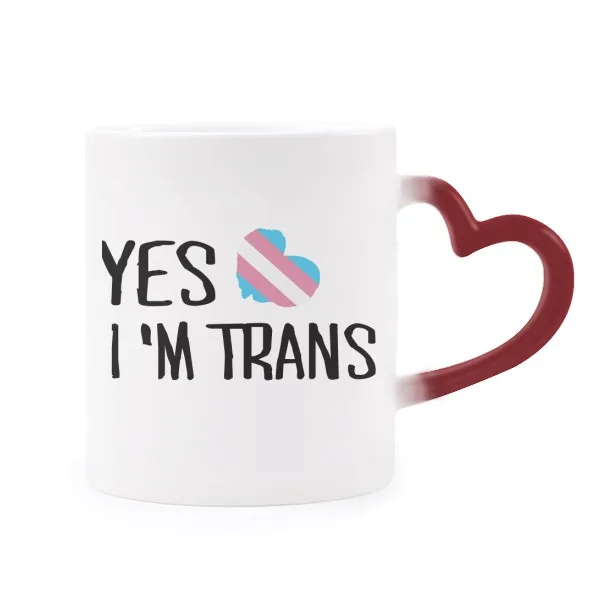 

Yes I'm Trans LGBT Support Morphing Mug Heat Sensitive Red Heart Cup