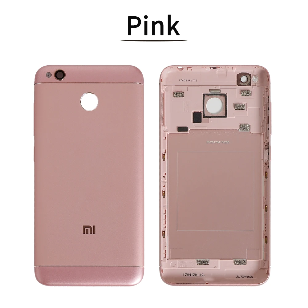 Оригинальная задняя крышка корпус батареи для Xiaomi Redmi 4X Задняя крышка батареи металл+ стекло камера+ боковые клавиши задняя крышка корпуса - Цвет: Pink