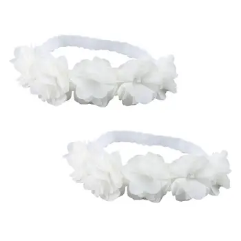 

2Pcs Kids Headband Girls Hair Band Girls Headwrap Flower Shaped Headdress Newborn Accessories