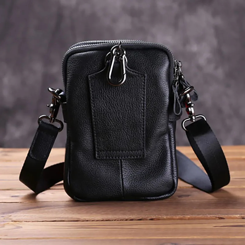 US $42.22 Aetoo Mens Slantbag Bag Mens Mini Shoulder Bag Head Leather MultiFunction Mobile Phone Bag