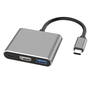 

Usb C HDMI USBC to HDMI 3.1 Converter Adapter Type C to DMI/USB 3.0/Type C Adapter Type-C Aluminum For Apple Macbook