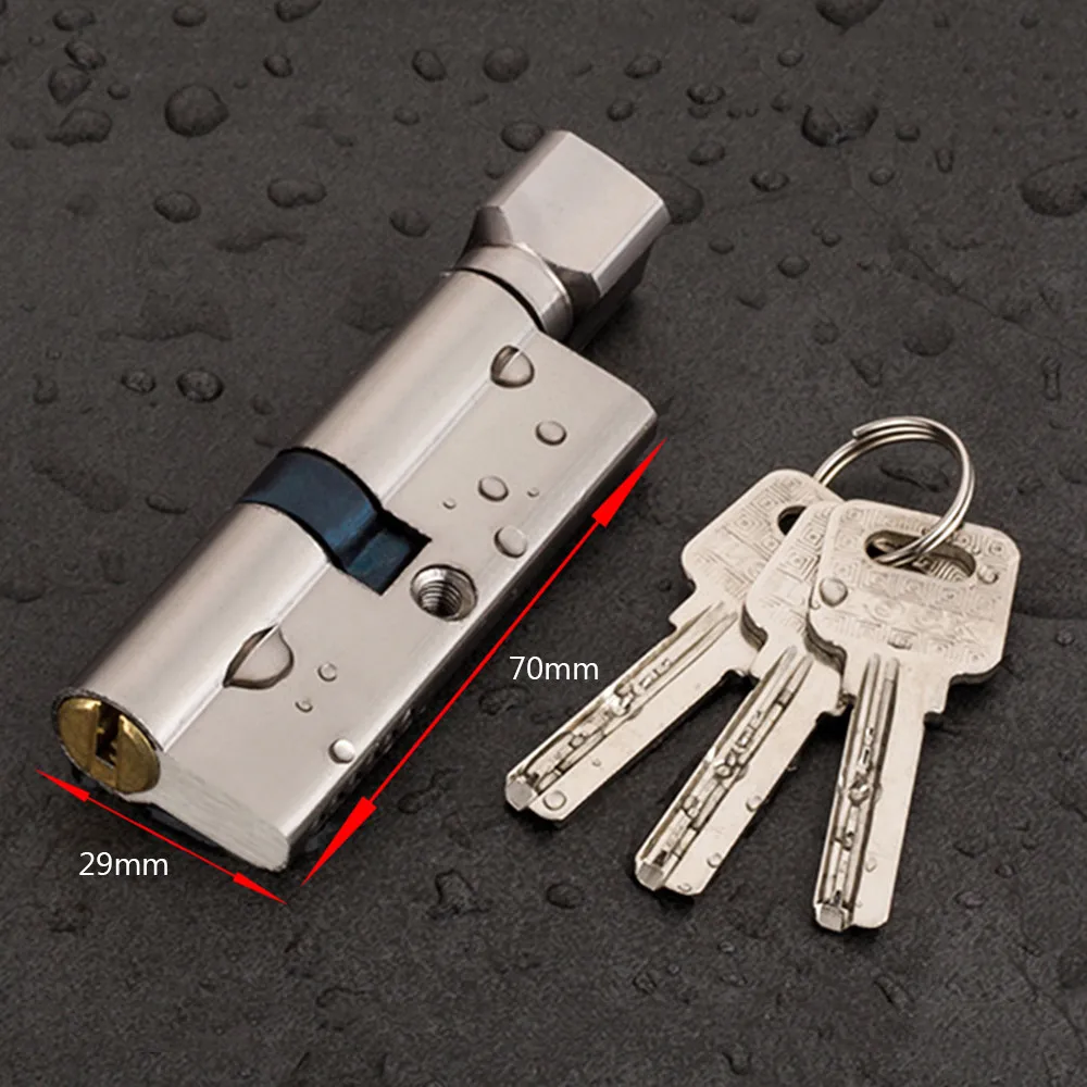 Cerradura de cilindro de puerta sesgada de 70mm, 3 Llaves, antirrobo, de latón, cerradura de puerta AB, cilindro de cerradura para dormitorio de seguridad Interior