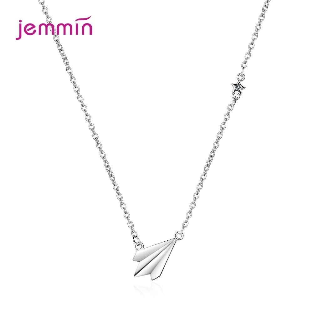 

Exquisite Star Clavicle Chain Necklace for Women 925 Sterling Silver One Direction Paper Plane Pendant Necklace Jewelry Mom Gift