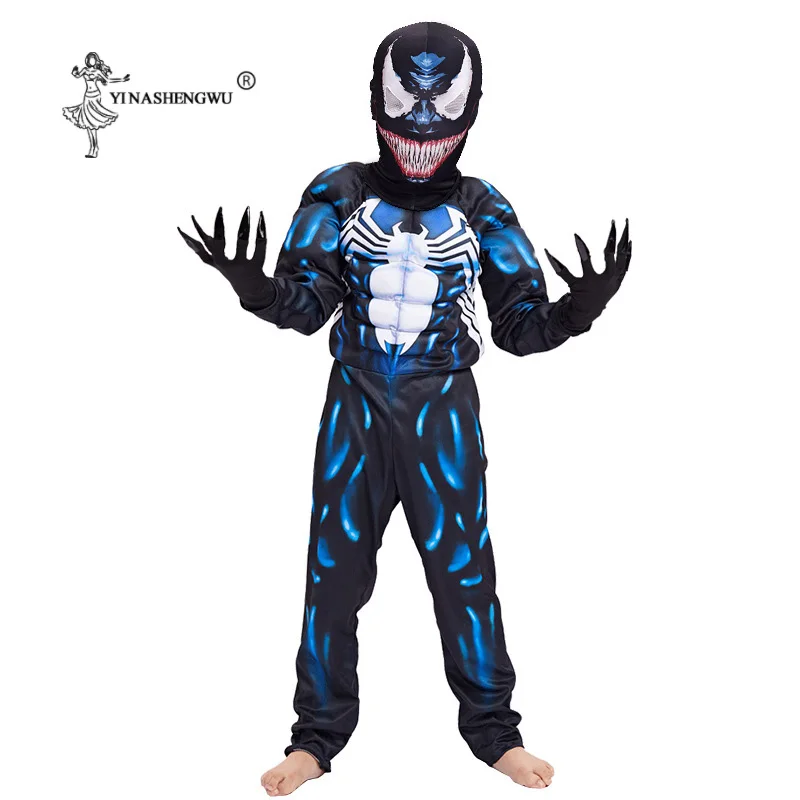 Костюм Venom Косплей Веном фильм Веном Человек-паук косплей супергерой комбинезон Хэллоуин костюм детский костюм на Хэллоуин