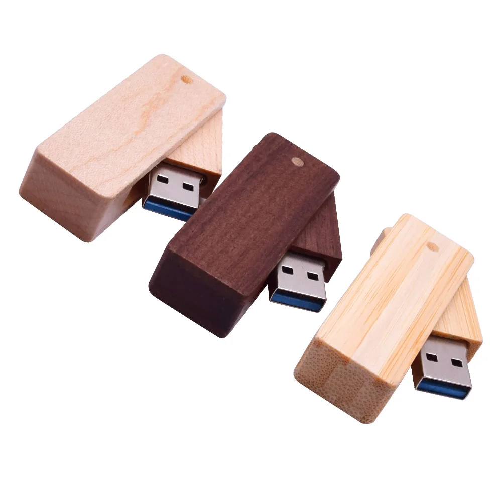Пользовательский логотип,, деревянная Вращающаяся USB ручка-накопитель(более 10 шт., бесплатный логотип), USB 3,0, 8 ГБ, 16 ГБ, 32 ГБ, 64 ГБ, флешка, USB флеш-накопитель