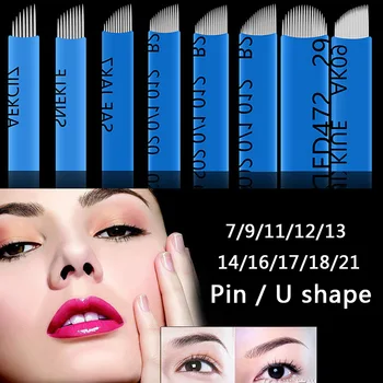 

Disposable OEM Microblading Needles Nano Blade 0.18mm Permanent Makeup Eyebrow Tattoo Needle For 3D Embroidery Manual Tattoo Pen