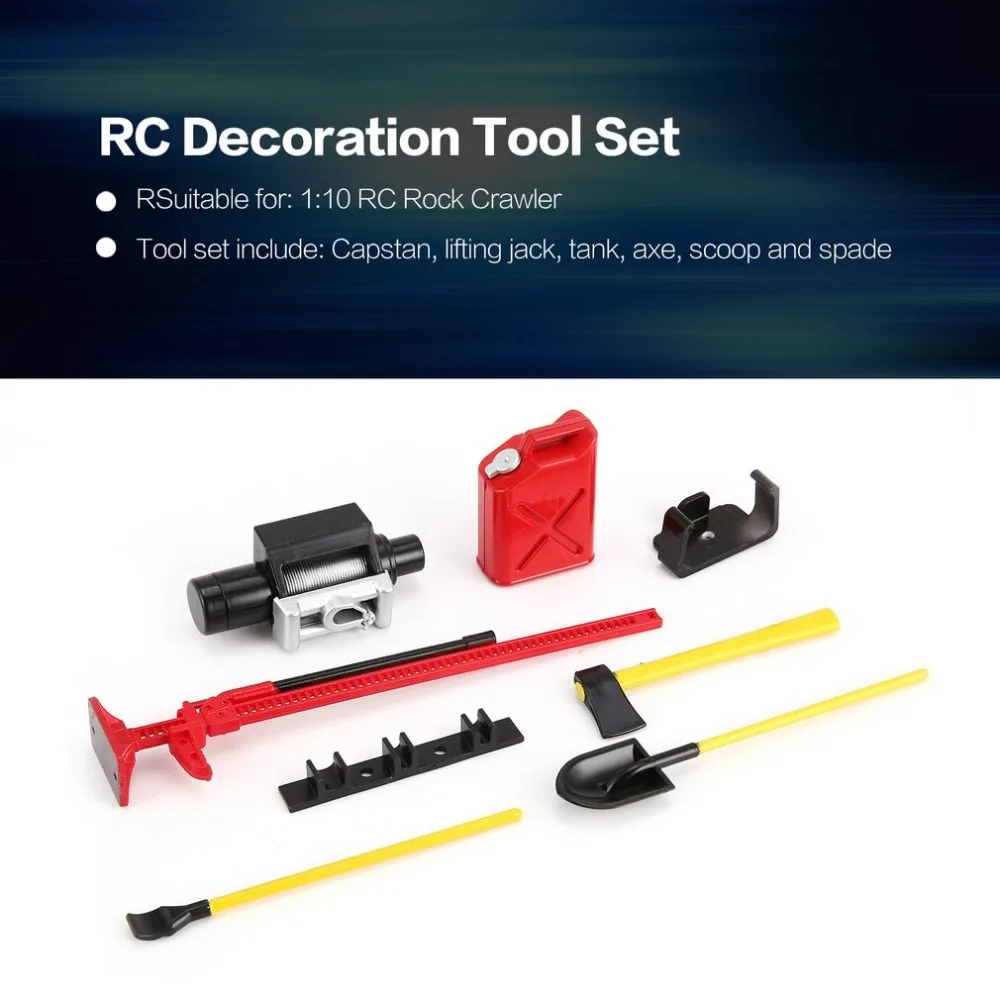 

2019 AUSTAR 6Pcs AX 10008 RC Decoration Tool Set Box Case Accessories Kit for 1/10 RC Car Crawler Axial SCX10 RC4WD D90 D110 fz