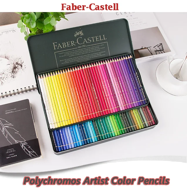 lapices de Faber Castell 120 Polychromos Color Pencils Finest Artists  Quality Metal tin Set 36 60 oil colored pastille pencil - AliExpress