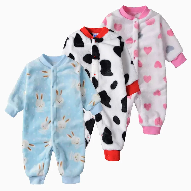 

Autumn & Winter INS Europe And America BABY'S Romper Flannel Long Sleeve 0-1-Year-Old Newborns BABY'S Romper Recruit Agents