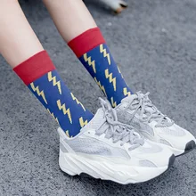 Хлопковые корейские носки для мужчин и женщин, европейские и американские уличные трендовые носки с молнией, индивидуальные носки из хлопка, пара носков