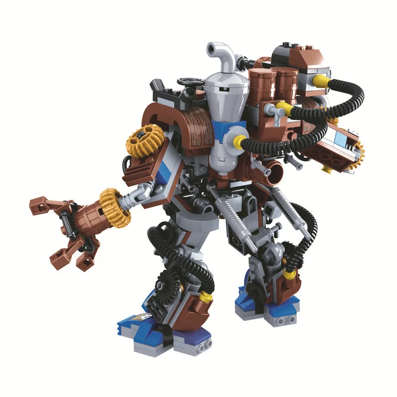 Цена Эпоха паровых машин серии механических роботов строительные блоки модели наборы кирпичей классические для детей игрушки подарок
