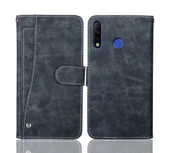 

Luxury Wallet Tecno Spark 4 Case 6.52" Vintage Flip Leather Phone Case Business Bag Protective Cover With Front Card Slots