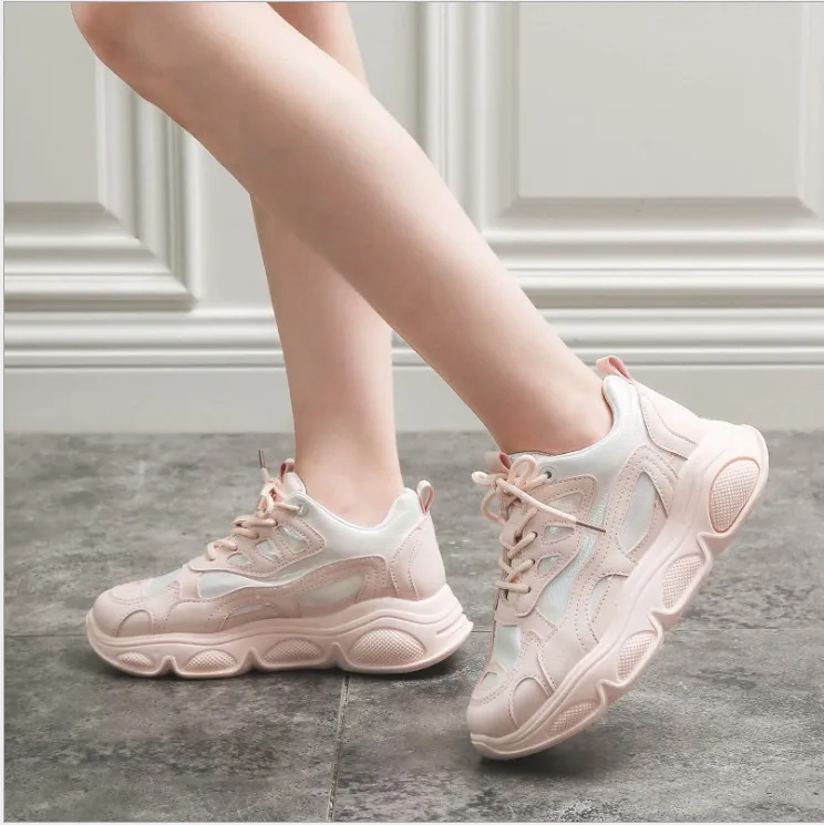 

HEFLASHOR Women Sneakers Fashion Whiter Platform Sneakers Ladies Chunky Causal Shoes Woman Leather Sport Shoes Chaussure Femme