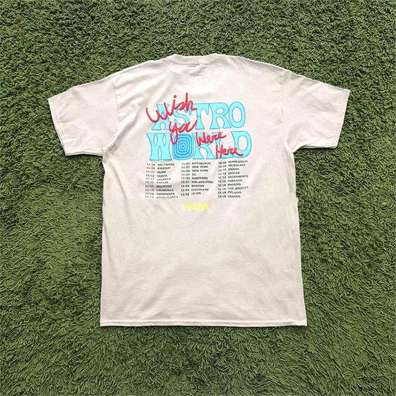 Трэвиса Скотта Astroworld Festival Run Tie Dye Футболка мужская и женская ASTROWORLD уличная хип-хоп Футболка Трэвиса Скотта