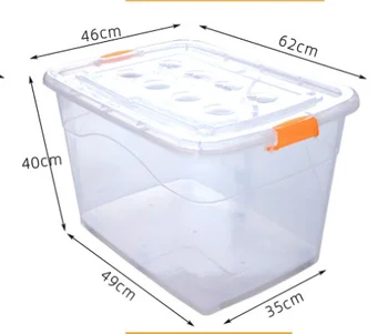 

5 Pcs/lot 120L Thicken Wheels Storage Box Plastic Transparent Large Thickened Clothes Portable Toys Sorting