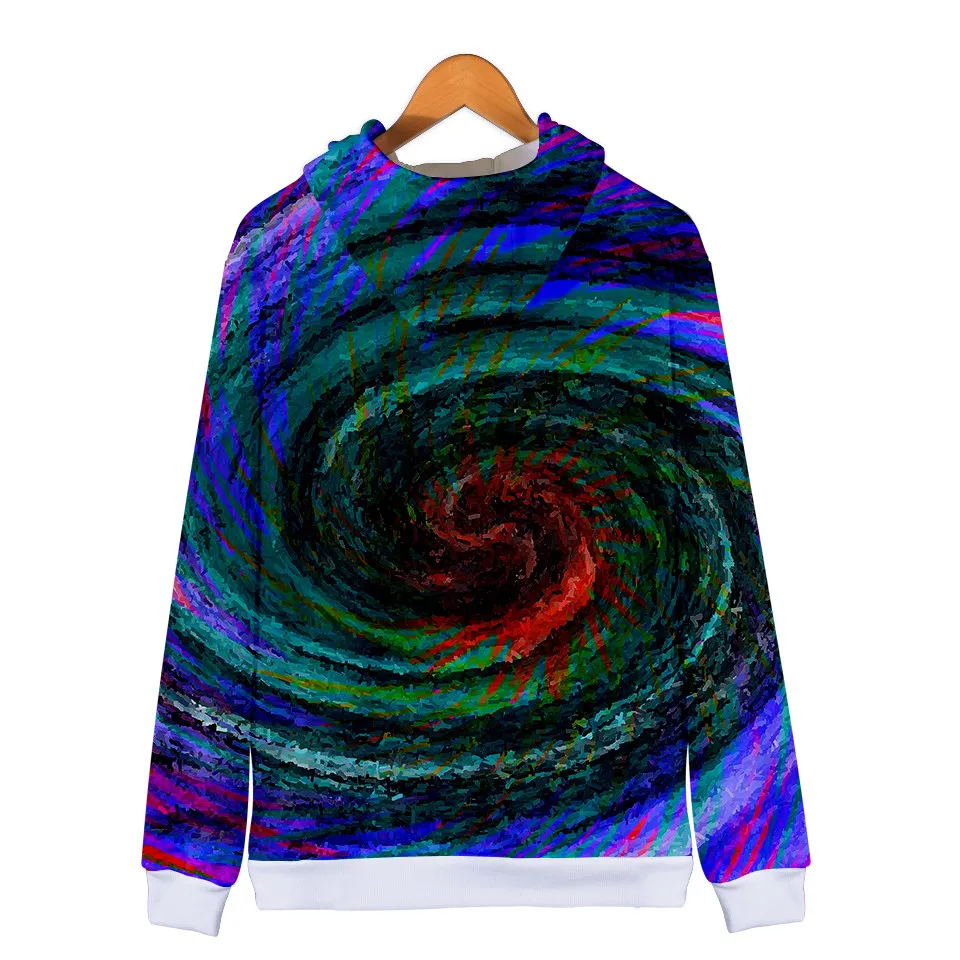 Красочные Psychedelic 3D Толстовка с капюшоном Femme Повседневная Свободная кофточка для мужчин и женщин Толстовка С Карманами модная куртка пальто