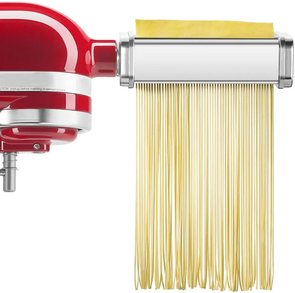 Noodle Maker 3 IN 1 Pasta Roller Cutter Set Attachment for KitchenAid Stand Mixers,Stainless Steel Pasta Maker Accessory