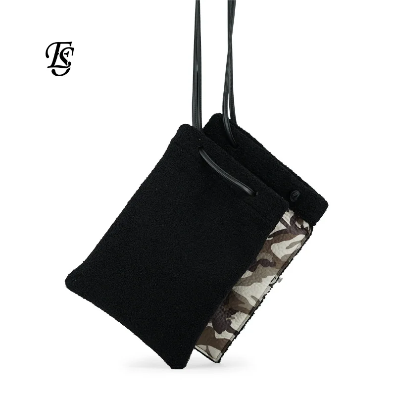 Черный Double Back Camouflage Women's Handbag Shoulder Fashion Ladies Bag - Цвет: Черный