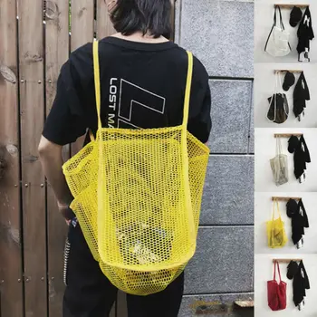 

Summer Beach High Capacity Shoulder Mesh Bag Weekender Travel Tote Bags Backpack