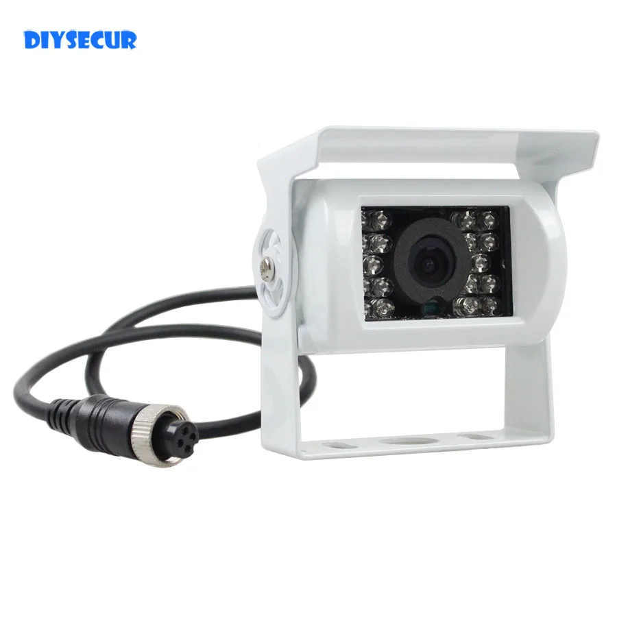 DIYSECUR 4PIN HD IR Ночное Видение заднего вида парковочная камера для грузовика, автобуса, грузовика, белого цвета
