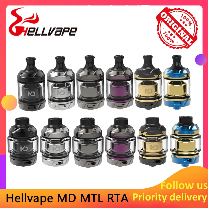 

Original vape atomizer Hellvape MD 24mm RTA 2.0/4.0ml Juice Capacity & 24mm Diameter RTA Electronic cigarette Tank