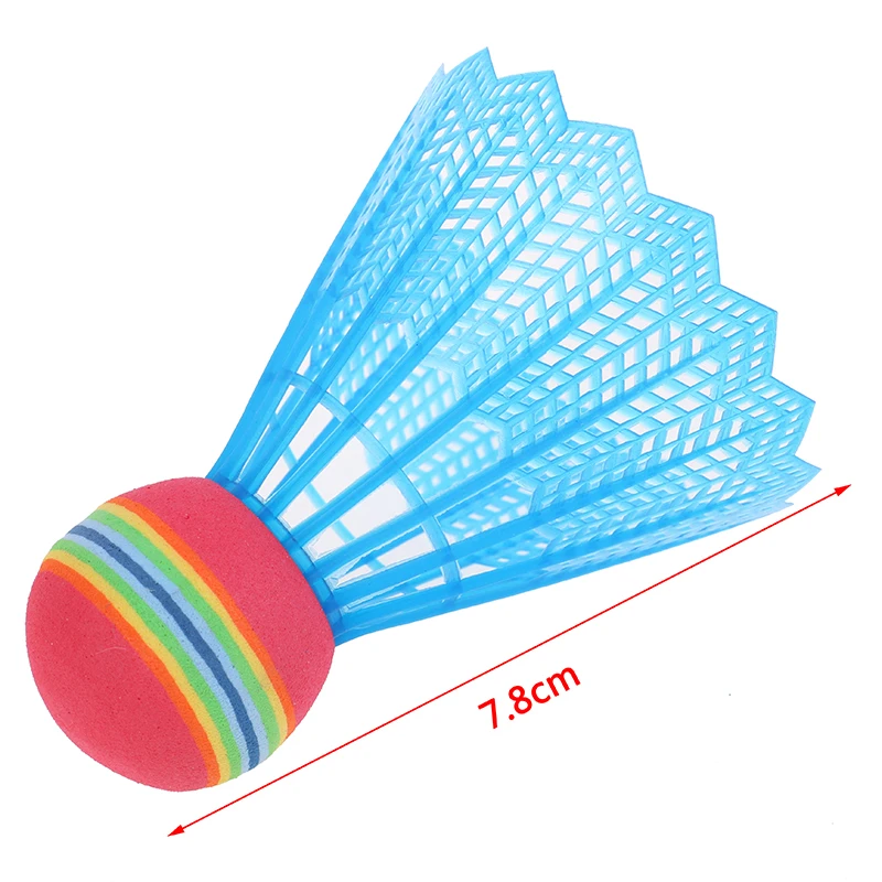 10PCS/Pack Badminton EVA Rainbow Ball Head Nylon Badminton Feathers for Game Sport Entertainment with Transparent Barrel