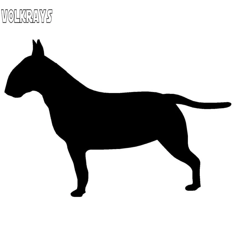 Volkrays Personality Car Sticker Bull Terrier Dog Silhouette Accessories Reflective Waterproof Vinyl Decal Silver/Black 7cm*10cm |