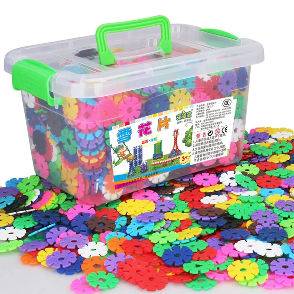 

300 Pieces Snowflake Block Reception Box Wheel Axles Medium Snowflake